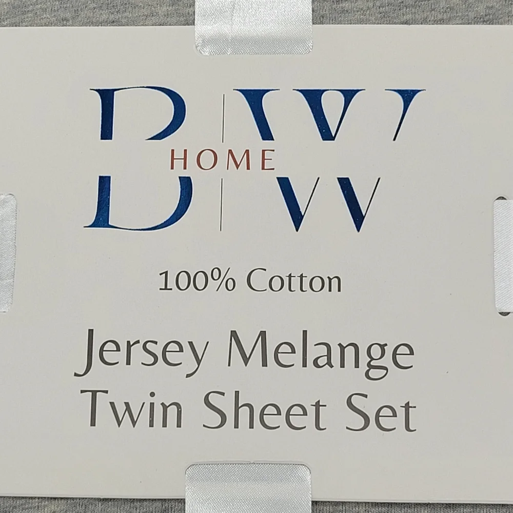 Briarwood Home Twin Jersey Knit Sheet Set Heathered Gray 3 Pc Bedding NEW FLAW